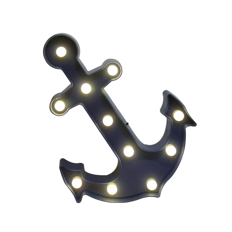 FUCHSUN $$$ LED Marquee Signs Lighting Night Light Room Party Decoration Holiday (Blue Anchor) - Image 5